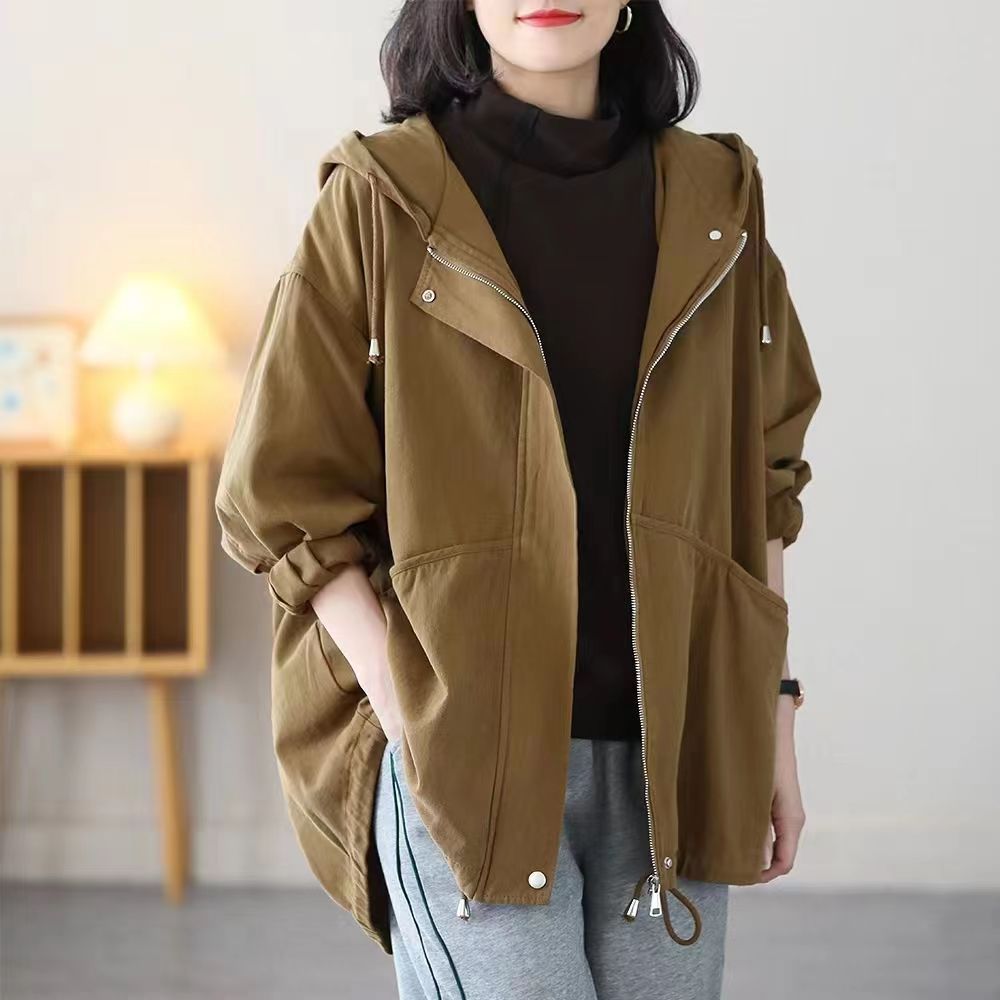 Fashion Casual Middle-aged Mom Hooded Younger Jacket Jacket