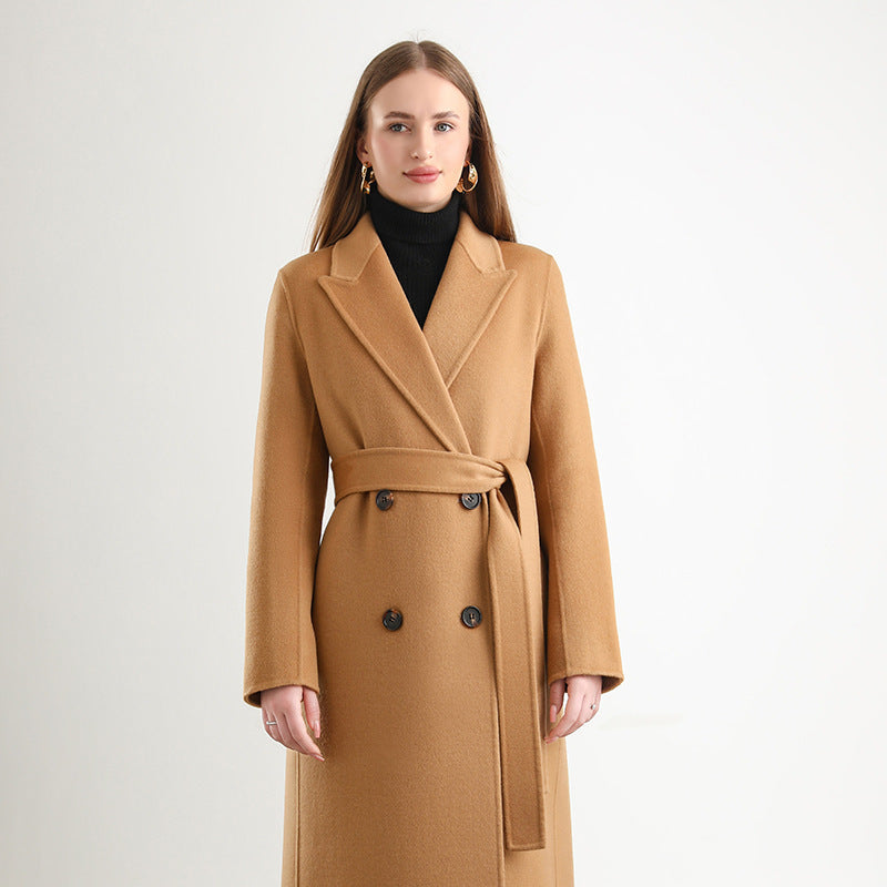 Women's Mid-length Woolen Wool Overcoat Coat