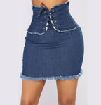 New Women's Jeans Short Skirt Ladies High Waist Skirt