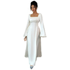 Advanced Solid Color Long Sleeve Dress Women's Clothing