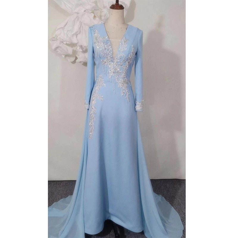 Light Luxury Minority Temperament Long Sleeve Performance Costume