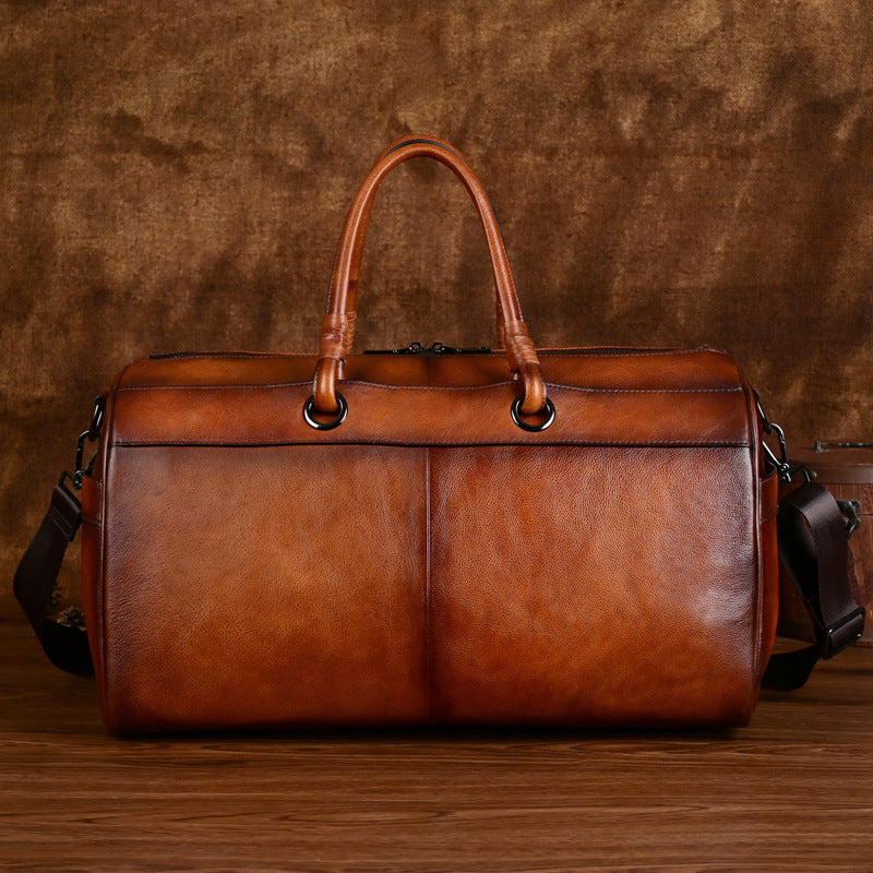 Top Layer Leather Bag Handmade Retro Large Capacity