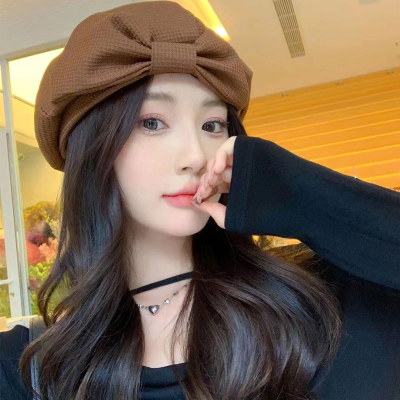 Korean Style Sweet Bowknot Beret Female Japanese Style