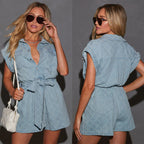 Street Hipster Loose-fitting Women's Cowboy Siamese Shorts